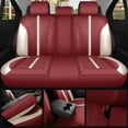 thumbnail image 4 of Red Rain 13pcs Car Seat Covers Leather Seat Cover for Cars SUV Truck Automotive Interior (R-Red+White), 4 of 6
