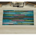 thumbnail image 1 of Wooden Print Decorative Rug, Old Hardwood Floor Plank Grunge Lodge Garage Natural Rural Graphic, Quality Carpet for Bedroom Dorm and Living Room, 6 Sizes, Aqua Green, by Ambesonne, 1 of 1