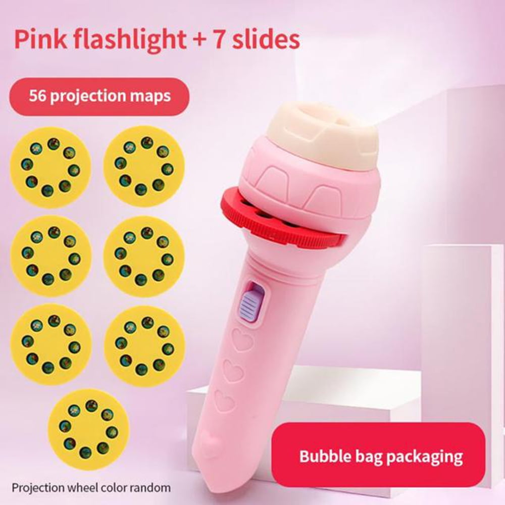 Projection Flashlight Educational Toy with 56 Patterns of Animals, Dinosaurs, Transportation