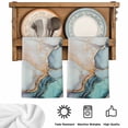 thumbnail image 6 of Blue Teal Marble Kitchen Towels Set of 3, Modern Ink Painting Abstract Soft Microfiber Dish Towels, Absorbent Quick-Dry Washable Dishcloths for Kitchen Cleaning, Drying Dishes, 18x28 Inches, 6 of 9