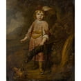 thumbnail image 2 of circle of Matthys van den Bergh 15x17 Black Ornate Wood Framed Double Matted Museum Art Print Titled - Portrait of a Boy as a Hunter (1640), 2 of 5