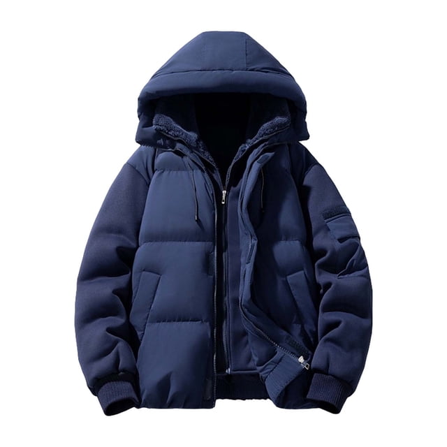 Men's Fake Two Piece Long Sleeve Hooded Jacket - Versatile Outerwear for Daily Use with Comfort Fit and Easy Care Instructions