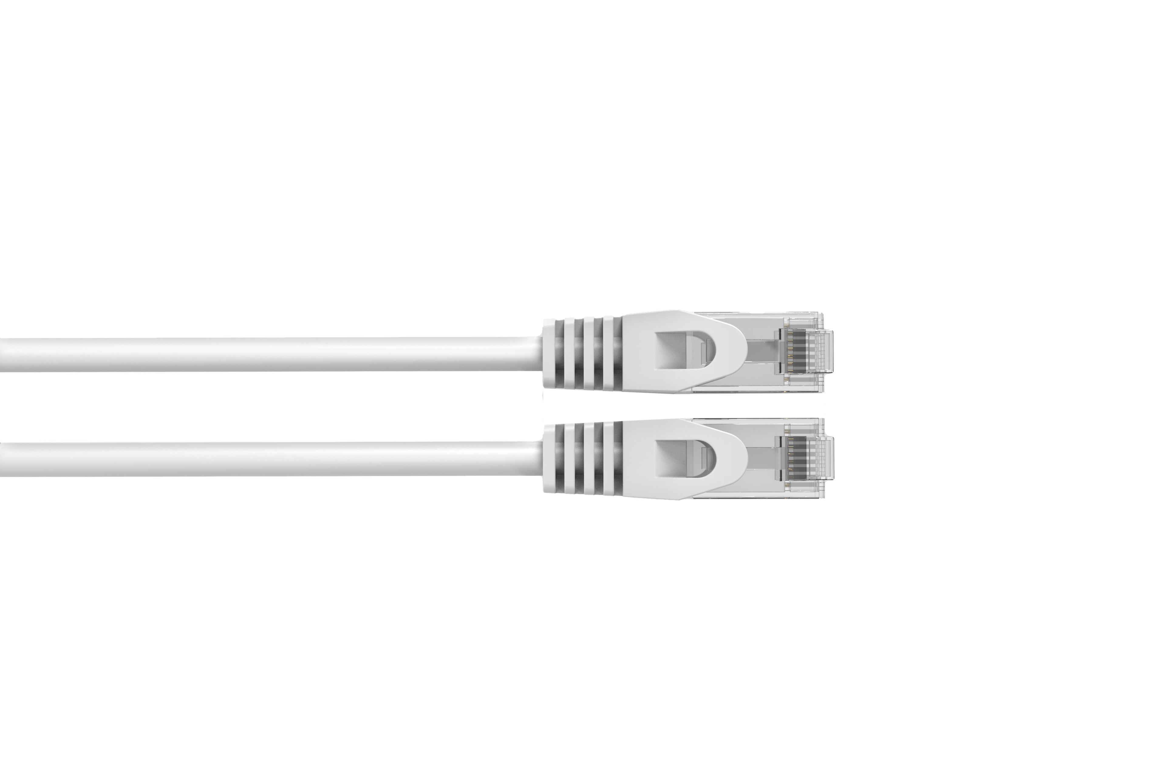 LOGICO Cat6 Slim Ethernet Patch Cable White 28 AWG 2FT (50 Pack)