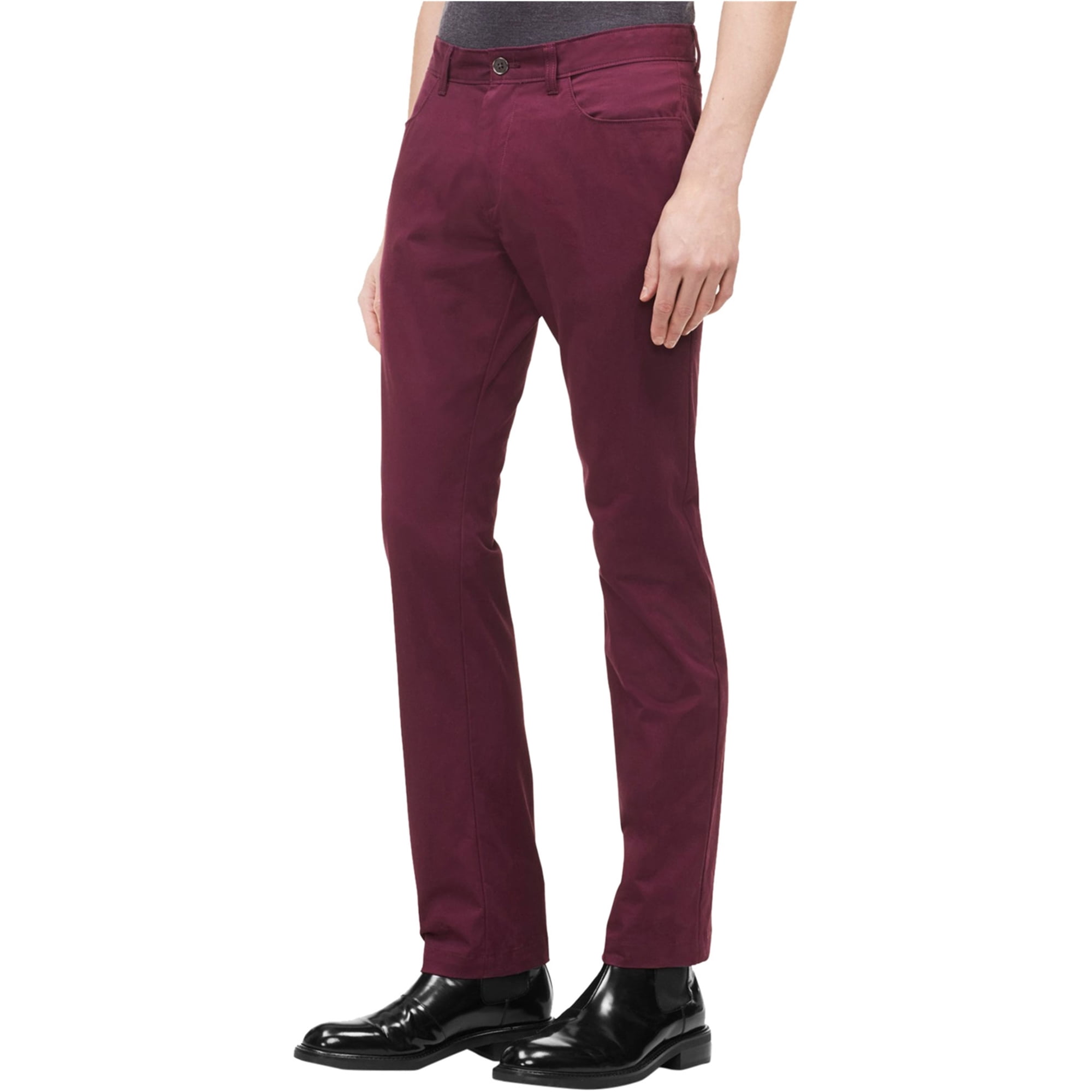Calvin Klein Mens Slim fit Casual Trouser Pants, Purple, 36W x 34L -  