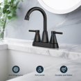 thumbnail image 2 of Grifo de baño KHQF de 4" de 3 orificios, negro mate, de 2 manijas, 2 of 7