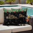 thumbnail image 4 of Black Christmas Outdoor Waterproof Pillow Covers, Xmas Balls Snowflake Winter Decorative Square Throw Pillowcase Sofa Cushion Sham for Patio/Couch/Chair, 26"x26" 2 Pack, 4 of 8