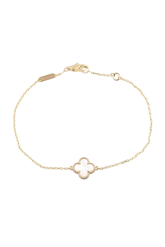 Pre-Owned Van Cleef & Arpels Sweet Alhambra Bracelet, Mother-of-Pearl 18K (Yellow Gold),...
