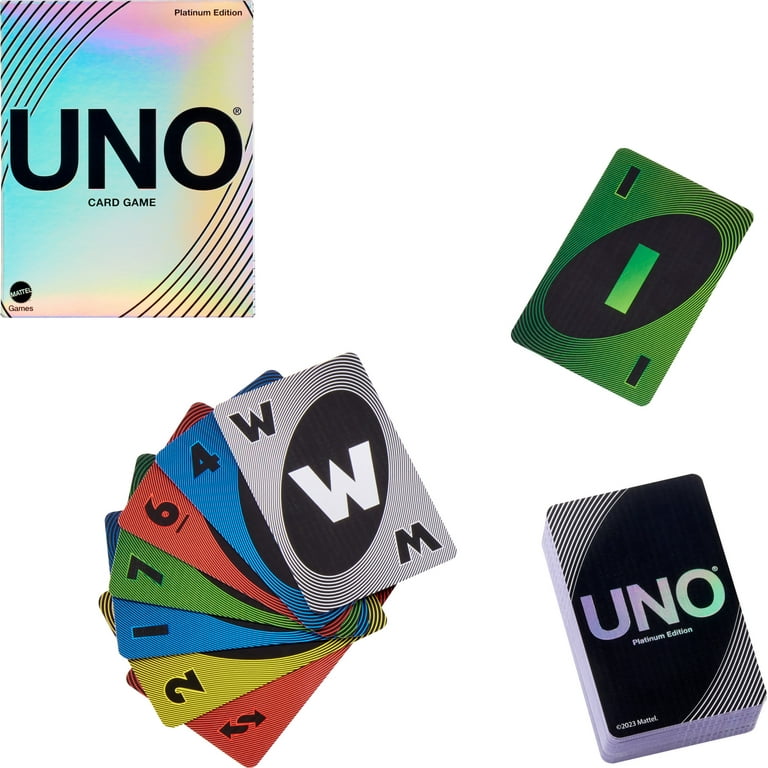 UNO Platinum Edition Card Game for Adults, Kids, Teens & Game Night,  Premium Collectible Cards