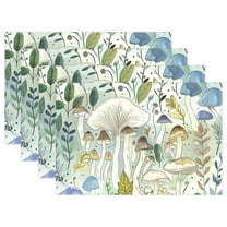 Ryvnso Placemats Set of 4 Mushrooms Oil Paint Dining Mats Heat-Resistant Non-Slip Washable Table Mat