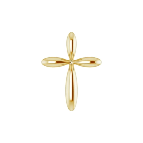 14k Yellow Gold 17x13.01mm 16-18 Inch Polished Religious Faith Cross Necklace Pendant Necklace for Women