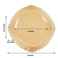 thumbnail image 3 of YOPTOP 10 Pack | Clear/Gold Baroque 8” Round Plastic Dessert Salad Plates  Disposable Tableware with Leaf Embossed Gold Rim,vintagetransparentgold,10", 3 of 10