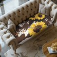 thumbnail image 2 of Renewold Sunflower Brown Cow Print Sofa Cushion Cover Stretch Couch Cushion Protector Cover Sofa Slipcover Protector Anti-Slip Sofa Couch Cover with Elastic Bottom, L, 2 of 5