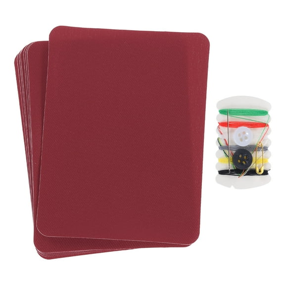 8 Pcs Iron on Patches with Sewing Kit 4.9"x3.7" Patches for Clothes Iron on Patches for Jeans, Bags Dark Red
