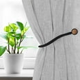 thumbnail image 3 of Evideco French Home Goods Curtain Holdbacks Black Magnetic Curtain Tieback – Double Braided Cord with Wooden Tips, 3 of 8