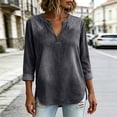 thumbnail image 6 of Womens Denim Shirt Long Sleeve Button Down Shirt Casual Jean Shirt Jacket Vintage Denim Blouses Tops with Pockets Dark Gray XXL, 6 of 7