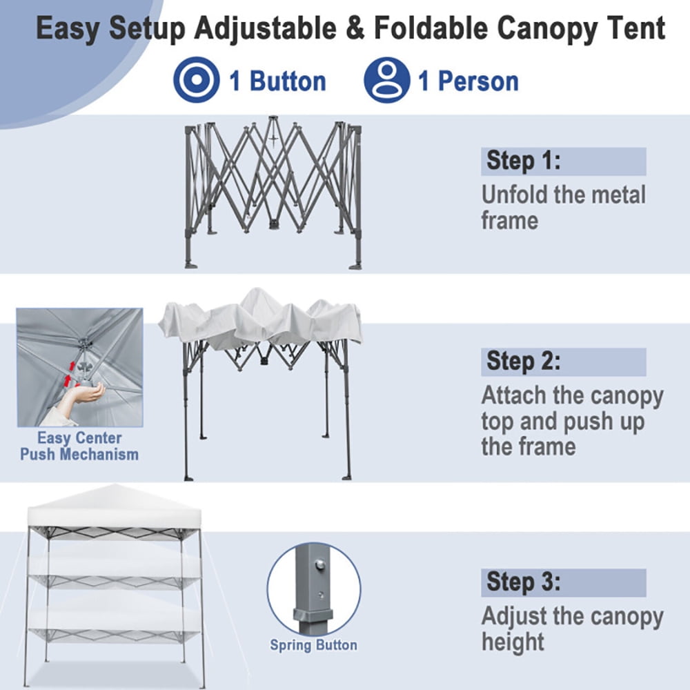 Aimee Lii 6.6 x 6.6 Feet Outdoor Pop-up Canopy Tent with UPF 50+ Sun Protection, Backyard Canopy Gazebo for Party Camping BBQ Events, White Aimee Lii 6.6 x 6.6 Feet Outdoor Pop-up Canopy Tent with UPF 50+ Sun Protection, Backyard Canopy Gazebo for Party Camping BBQ Events, White