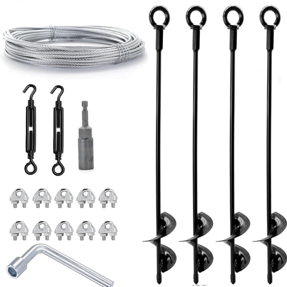 Tootaci Ground Anchors Trampoline Accessory , 18'' Heavy Duty Tie Down Anchor Kit for Swing, Canopy, Sheds, Tent, Carports Against High Winds 4PCS