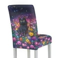 thumbnail image 2 of Xoenoiee Galaxy Cat Daisy Print Dining Chair Covers, Removable Chair Covers for Dining Room Stretch Parsons Chair Slipcover Washable Kitchen Chair Protector Cover, 1 Set, 2 of 7