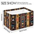 thumbnail image 4 of Yayeee Canvas Storage Basket with Handles for Shelves Fabric Bins Closet Organizer, Orange Geometric, 4 of 8