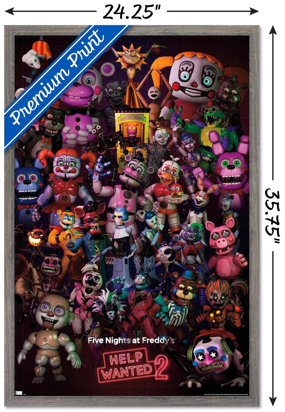 Five Nights at Freddy's: Help Wanted 2 - Group Wall Poster, 22.375" x 34" Framed