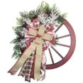 thumbnail image 2 of Jienlioq Christmas Clearance Rustic Christmas Door Wreath - Artificial Vintage Wreath with Bow Berry for Indoor Outdoor Wall Window (24 Inch), 2 of 7