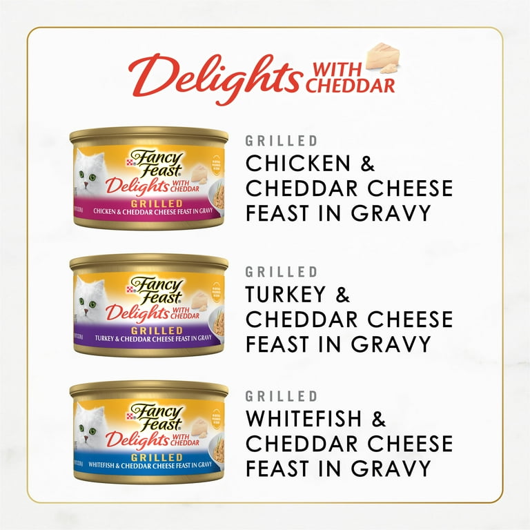 Fancy Feast Delights Whitefish and Cheddar Cheese Canned Cat Food Fancy Feast Delights Whitefish and Cheddar Cheese Canned Cat Food
