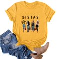thumbnail image 3 of DPTALR SISTAS Summer Womens O-neck Tops Loose Printing T-Shirts Short Sleeve, 3 of 9