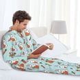 thumbnail image 6 of Pofeuu Rabbit Is Eating Carrots Print Men's Long Sleeve Pajama Set Pijamas Para Hombres Pijamas Para Hombres Mens Pajamas Set-Large, 6 of 7