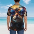 thumbnail image 5 of Haiem Cool Cat With Sunglasses Printed Hawaiian Shirt for Men - Men’s Casual Beach Summer Shirts - Stretch Fabric with Modern Fit-Medium, 5 of 7