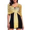 thumbnail image 5 of Yesbay Women Sparkling Shawl Metallic Wire Bridesmaid Scarves Wraps with Scarf Button, 5 of 8
