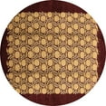 thumbnail image 1 of Ahgly Company Indoor Round Oriental Brown Industrial Area Rugs, 3' Round, 1 of 4