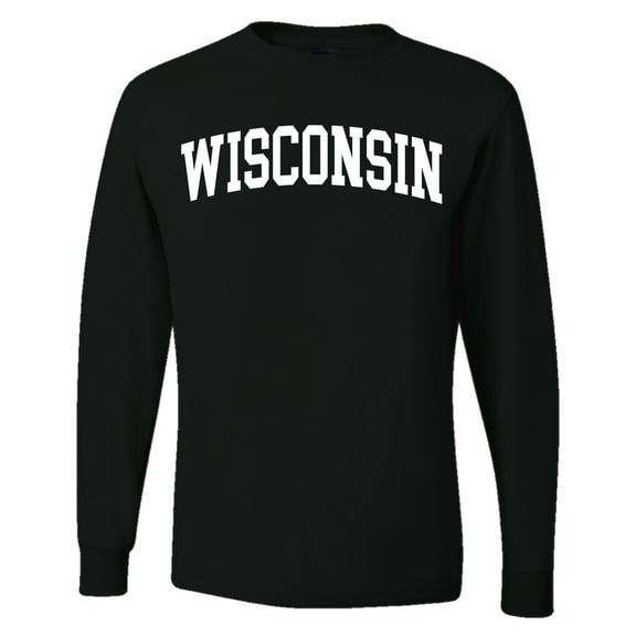 Wild Bobby State of Wisconsin College Style Men Long Sleeve Shirt