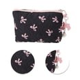 thumbnail image 4 of Unique Bargains 1 Pc Dumpling Bag With Pendant Bow Makeup Bag Black, Pink, 4 of 5