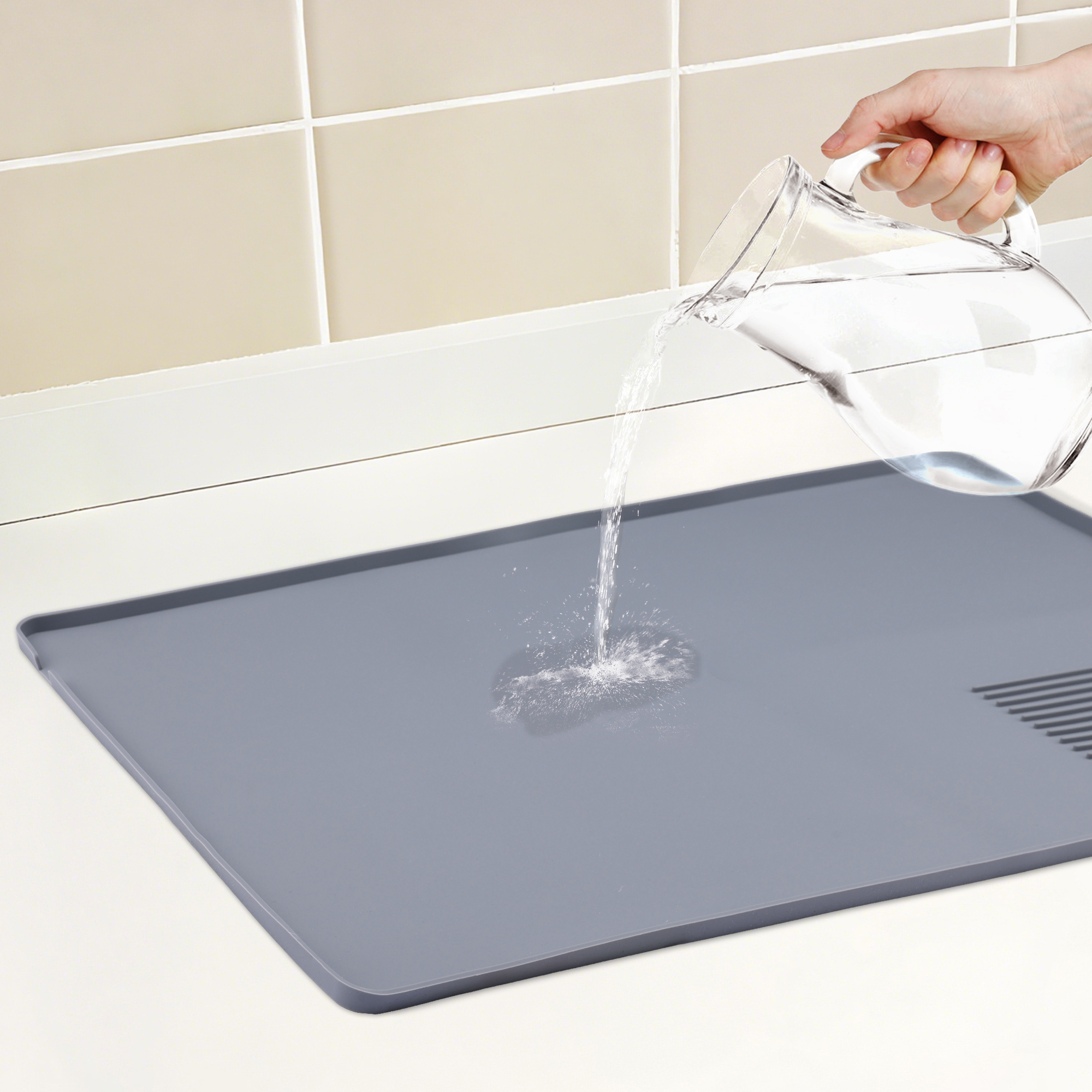 Unique Bargains Removable Bar Mat with Non-Slip Design Gray