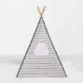 thumbnail image 6 of Bacati - Pin Stripes Gray Teepee Tent for Kids/Toddlers, 100% Cotton Percale Fabric Cover, 6 of 7