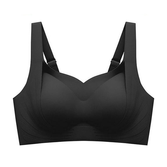 Tumotour Full Coverage Bras For Women Adjustable Straps Without Steel Ring Gathering Nursing Bra Solid Color Oversized Soft Breathable Embroidered Glossy Comfortable Bra