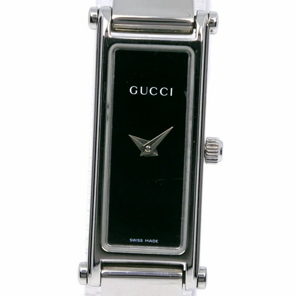 Pre-Owned Gucci GUCCI Watch 1500L Stainless Steel Quartz Analog Display Black Dial... (Fair)