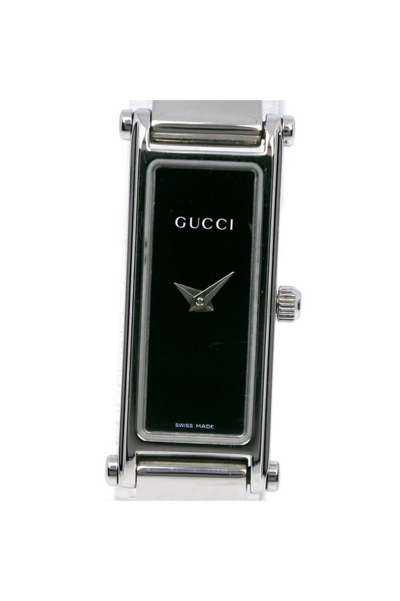 Pre-Owned Gucci GUCCI Watch 1500L Stainless Steel Quartz Analog Display Black Dial... (Fair)