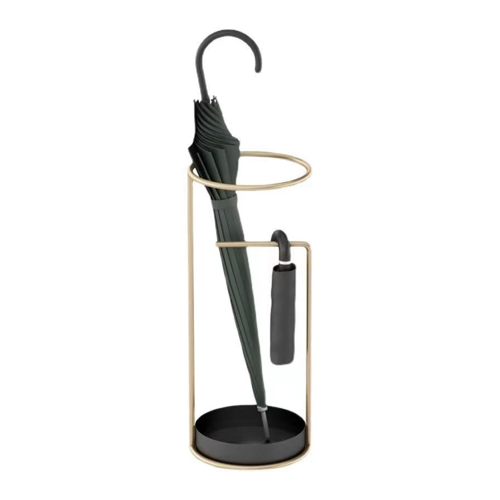 Fiocias Umbrella Stand Holder Umbrella Organizer Bin with Drip Tray for Kitchen Corridor Gold