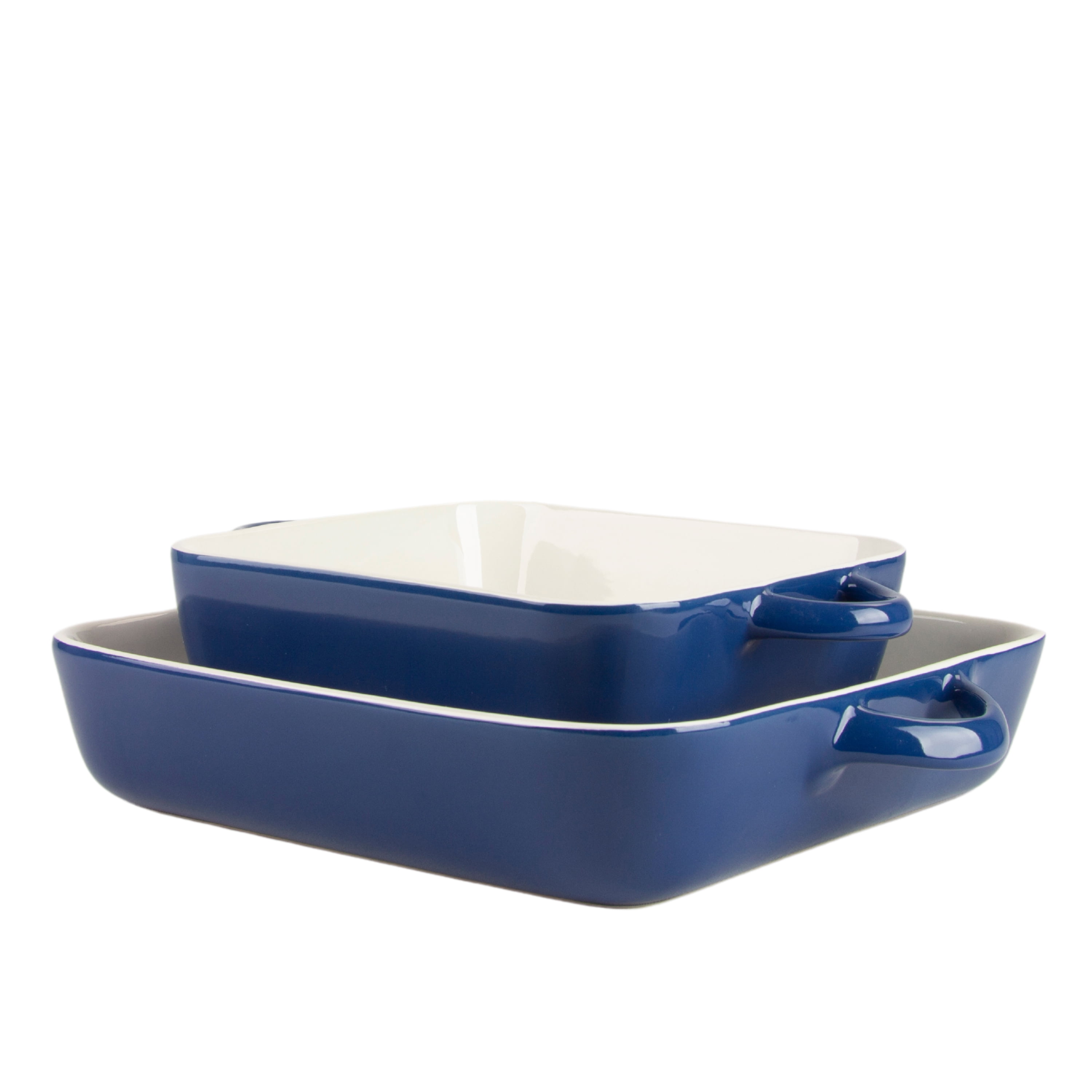 10 Strawberry Street Sienna Square 10" and 8" Stoneware Bakeware Set of 2, Blue