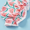 thumbnail image 7 of Douhoow Baby Girl Swimsuit Sleeveless Watermelon Print Crop Top Shorts Stretchy Hat Summer Swimwear, 7 of 7