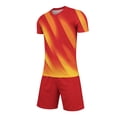 thumbnail image 5 of ITSAME Boys Girls Football Training Outfits Breathable V-Neck Top and Shorts 2-Piece Kids Soccer Uniform Set Red Size 11, 5 of 9