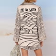thumbnail image 4 of Summer Shorts Sets Casual Beach Stylish Printed Long Sleeve V Neck Loose Shirt Shorts Suit Summer Outfits For Women Black L, 4 of 7