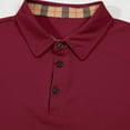 thumbnail image 5 of WREESH Men's Button-Up Henley Shirts Casual T-Shirt with Solid Color Turndown Collar and Short Sleeve for a Stylish Look Wine, 5 of 9