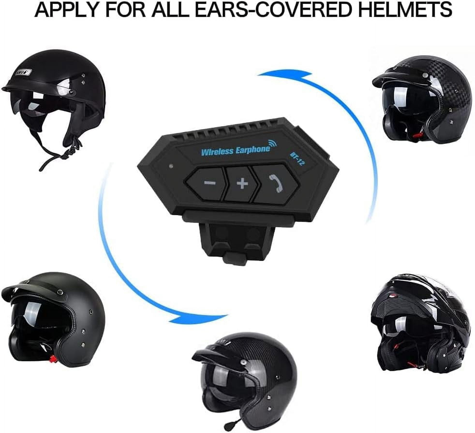 Motorcycle Helmet Bluetooth Headset, Dustproof and Sun Protection Wireless Motorcycle Helmet Earphones with Long Battery Life, and Hands-Free Communication System