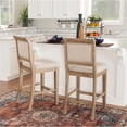 thumbnail image 6 of Maklaine 26" Counter Stool Upholstered Back & Seat in Graywash Finished Wood, 6 of 10