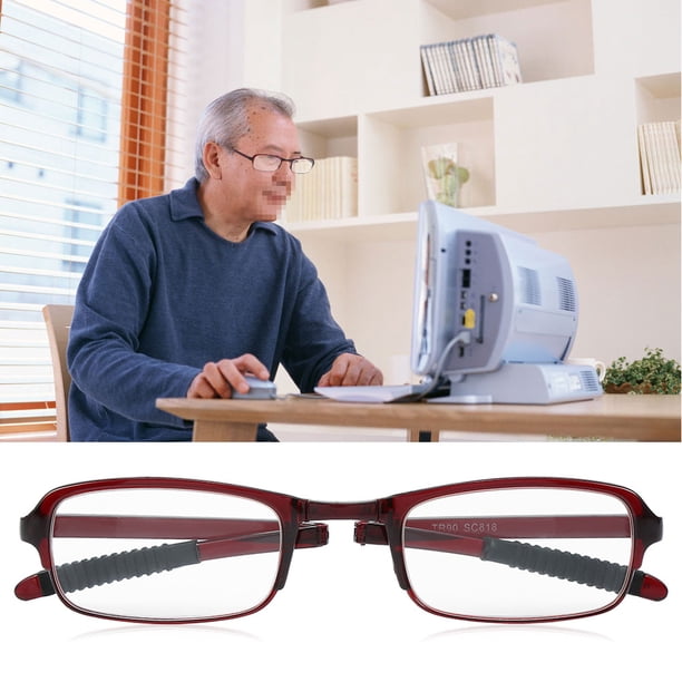Gafas Portátiles, Ligeras, Plegables, De Cristal Para Presbicia, Para Aliviar La Fatiga, Gafas De Lectura, Color Rojo 3.0
