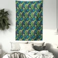 thumbnail image 3 of Leaf Tapestry, Tropical Jungle Palm Tree Banana Leaves Frangipani Heliconia on a Dark Blue Background, Wall Hanging for Bedroom Living Room Dorm Decor, 60W X 80L Inches, Multicolor, by Ambesonne, 3 of 5