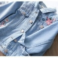 thumbnail image 5 of Toddler Denim Jacket Long Sleeve Button down Girls Embroidery Denim Jacket Spring Jacket Size 1-2 Years Girls Clothes, 5 of 6