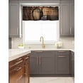 thumbnail image 5 of Kitchen Cafe Valance Curtain for Small Windows,Vintage Farm Wine and Purple Grapes Rod Pocket Short Valances Wooden Barrel Window Treatment Panel for Living Room/Bedroom/Bathroom,42x18in, 5 of 9